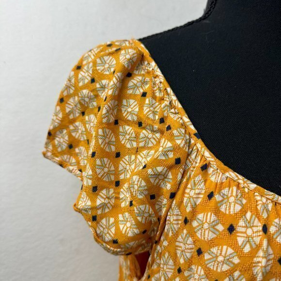 Knox Rose dress‎ women M Flutter Sleeve Tiered midi Orange Pockets lined - Picture 3 of 8